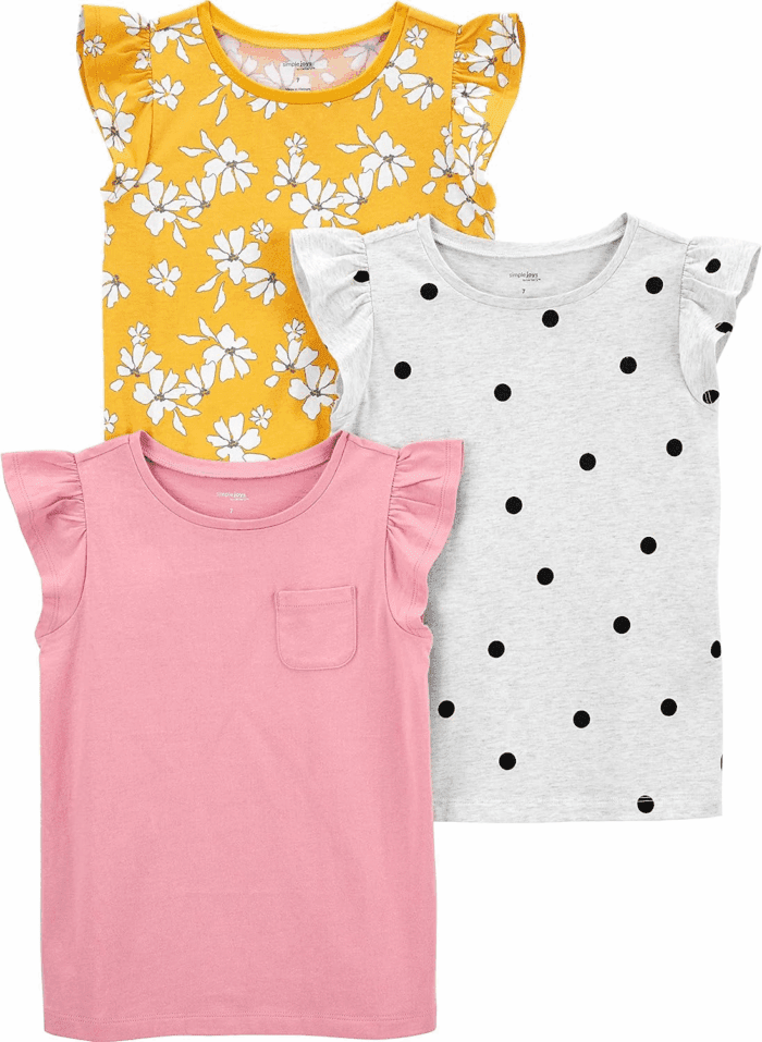 Girls' Short-Sleeve Shirts and Tops, Pack of 3