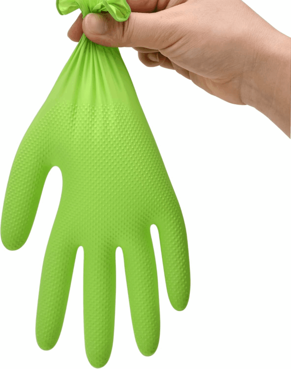 Thor Grip Heavy Duty Green Industrial Nitrile Gloves with Raised Diamond Texture, 8-Mil, Latex Free, Powder Free - Image 7