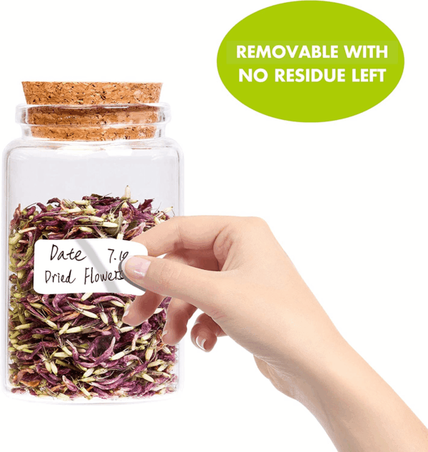 1000 Blank Removable Freezer Labels Water Oil Resistant with Perforation Line for Food Containers Jars Pantry Organization (Each Measures 1” X 2”) - Image 2
