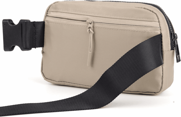 Mini Fanny Pack Khaki Belt Bag for Women and Men, Fashionable Waterproof Waist Pack with Adjustable Strap for Traveling, Hiking, Jogging, Cycling - Image 2