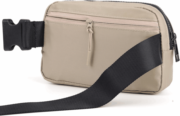 Mini Fanny Pack Khaki Belt Bag for Women and Men, Fashionable Waterproof Waist Pack with Adjustable Strap for Traveling, Hiking, Jogging, Cycling - Image 2