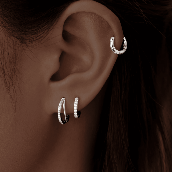 Small Sterling Silver Huggie Hoop Earrings Set for Women, 14K Gold Plated Cartilage Earings for Multiple Piercing Hypoallergenic Trendy Jewelry, Dainty Tiny Mini Stack Cubic Zircon Earring Gift - Image 7
