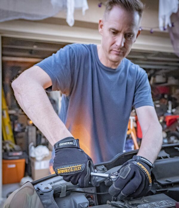 General Utility Work Gloves GUG, All-Purpose, Performance Fit, Durable, Machine Washable (1 Pair) Black - Image 7