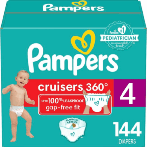 Diapers - Cruisers 360 - Size 4, 144 Count, Babyproof up to 100% Leakproof Pull-On Diaper