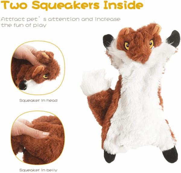 Dog Squeak Toys, No Stuffing Plush Dogs Chew Toy for Small Medium Large Breed Chewer Squeaky Pet Supplies Tough Durable Puppy Teething Chewing Interactive to Keep Them Busy Best Birthday Gift - Image 4