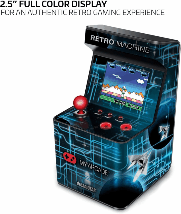 Retro Machine Playable Mini Arcade: 200 Retro Style Games Built In, 5.75 Inch Tall, Powered by AA Batteries, 2.5 Inch Color Display, Speaker, Volume Control - Image 3