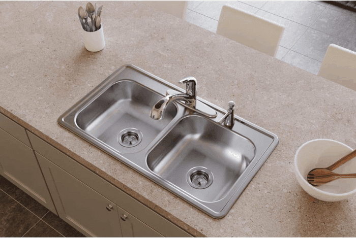 D233194 Dayton Equal Double Bowl Drop-In Stainless Steel Sink 33 X 19 X 6.5 - Image 2