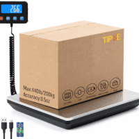 Digital Shipping Postal Scale 0.5 Oz High Accuracy！440Lb Commercial Weight Scale for Package, Small Business, Mail, Warehouse, Home, Battery & Charging Cable Included