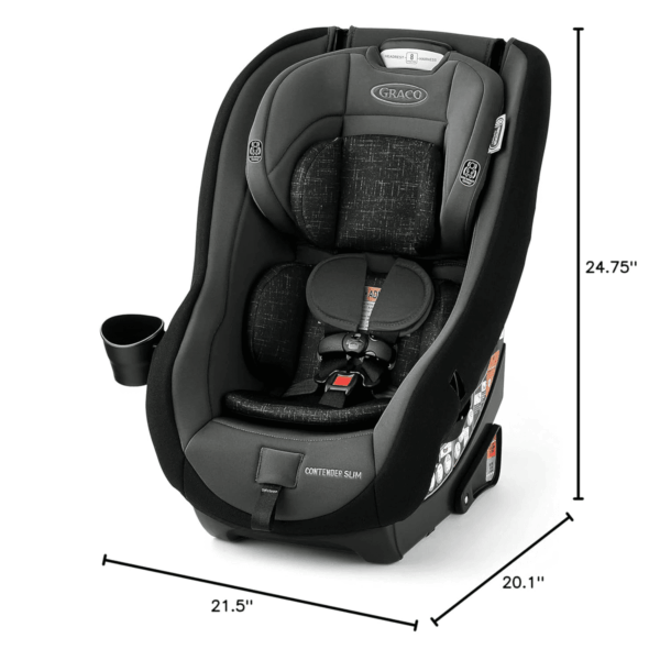 Contender Slim Convertible Car Seat, West Point, Space-Saving Design, Lightweight and Compact - Image 7