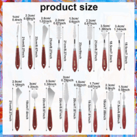 16 Pieces Painting Knife Set Stainless Steel Palette Knife Set Draw Mixing Scraper Pallet Spatula with Wooden Handle for Oil Painting Accessories Acrylic Color Mixing Supplies (Red) - Image 2