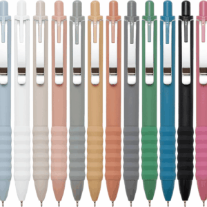 Ballpoint Pens Black Ink Ball Point Pen with Super Soft Grip Medium Point 1.0Mm Office Pens (Silver 12-Count)