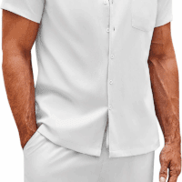 Mens Short Sets 2 Piece Summer Beach Outfits Short Sleeve Shirts and Shorts Sets for Men