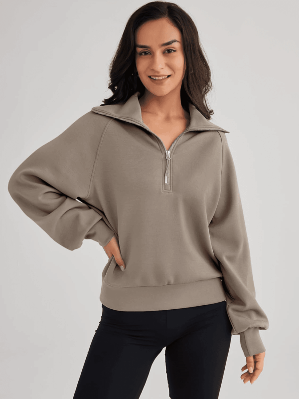 Womens Oversized Sweatshirts Half Zip Pullover Long Sleeve Quarter Zip Hoodies Teen Girls Fall Y2K Clothes - Image 2