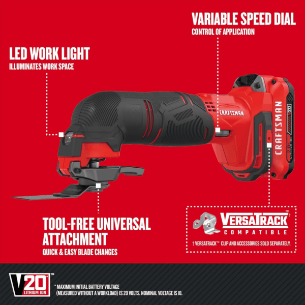 V20 Cordless 6-Tool Power Tool Combo Kit with 2 Batteries and Charger (CMCK600D2) - Image 6