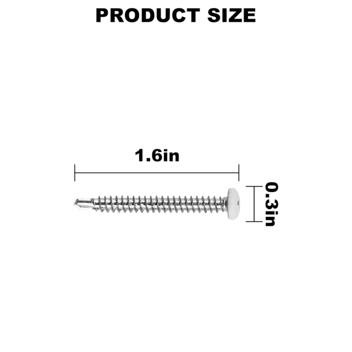 Trailer Exterior Self Tapping Screws #8 X 1 1/2" (130 Pcs) Quad Drive, White - Image 2