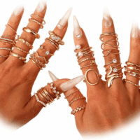 Gold Knuckle Rings Set for Women Stackable Joint Finger Midi Rings Dainty Cubic Crystal Zirconia Simple Hollow Twist Cute Rings Pack Jewelry Gift - Image 8