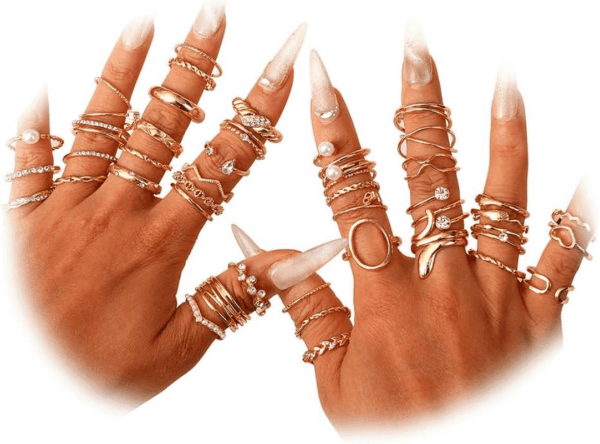 Gold Knuckle Rings Set for Women Stackable Joint Finger Midi Rings Dainty Cubic Crystal Zirconia Simple Hollow Twist Cute Rings Pack Jewelry Gift - Image 8