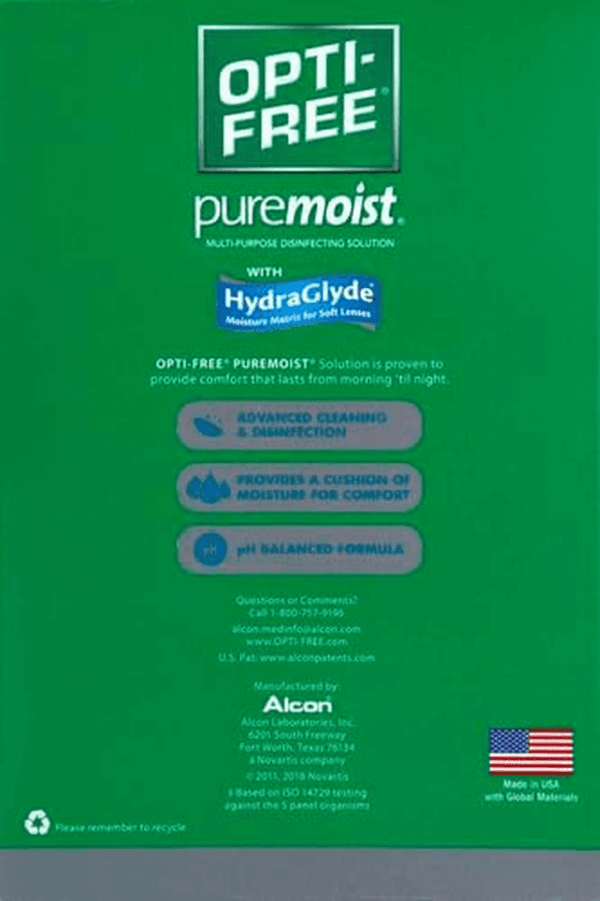 Puremoist Multi-Purpose Contact Lens Cleaning and Disinfecting Solution with Lens Case, 20 Fl Oz (Pack of 2- 10Oz Bottles) - Image 3