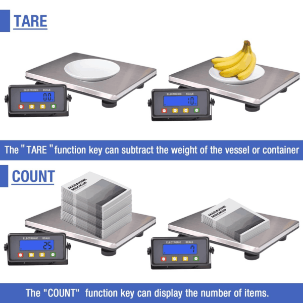 Large Platform Heavy Duty Shipping Scale(15.3”X11.8”), 440Lbs High Accurate Digital Scale for Packages with Hold/Tare/Timer Function, Industrial Scale&Postal Scale for Weighing/Luggage/Package/Mailing - Image 7