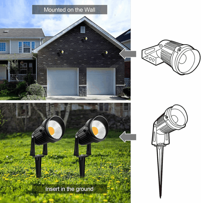 10W Low Voltage Landscape Lights LED Landscape Lighting with Connectors, 12V Outdoor Spotlights Yard Garden Pathway Lights, 1000LM Waterproof Warm White Light (14 Pack) - Image 9
