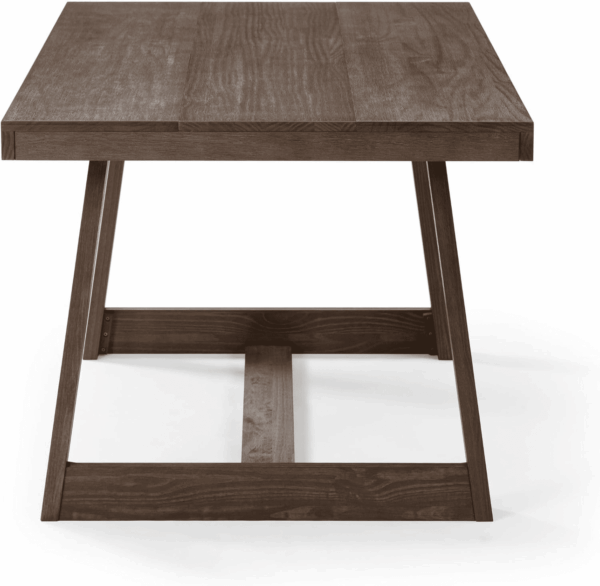 72 Inch Farmhouse Dining Table, Solid Wood Rustic Kitchen Table, Large Wooden Rectangular Dinner Table for Dining Room, Home Office, Living Room Furniture, Easy Assembly, Walnut Wirebrush - Image 4
