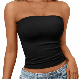 Womens Strapless Tube Tops Basic Backless Sleeveless Bandeau Going Out Crop Tops Cute 2025 Summer Clothes