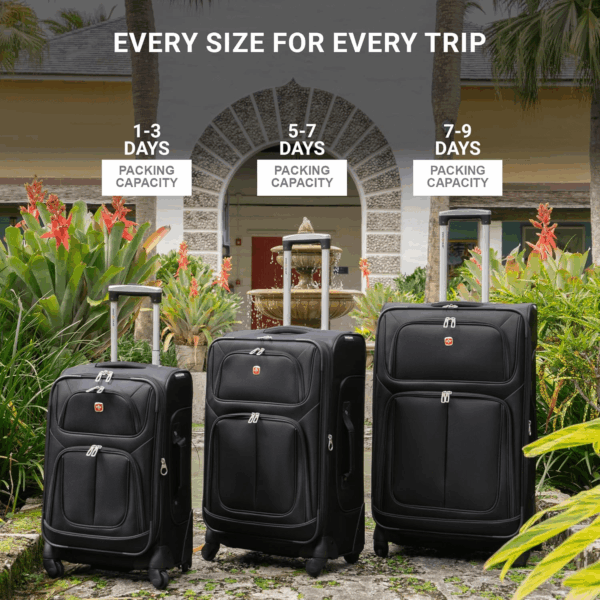 Sion Softside Expandable Luggage, Burgundy, Checked-Medium 25-Inch - Image 5