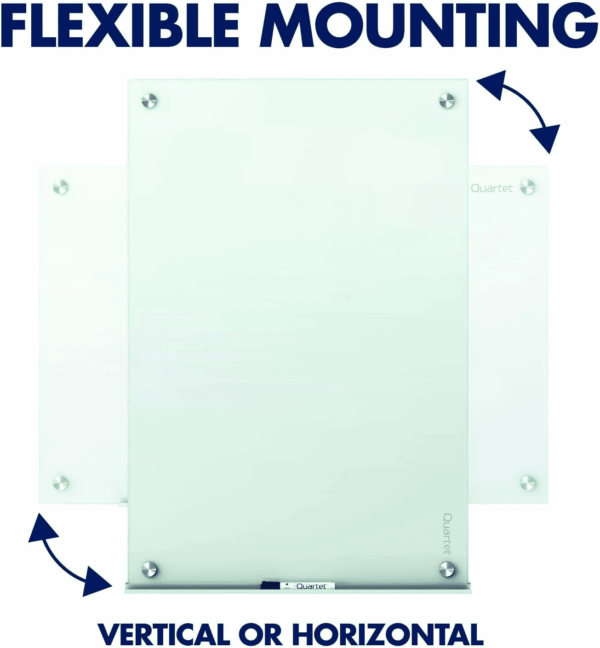 Magnetic Glass Dry Erase White Board, 48''W X 36''H Whiteboard, Infinity Frameless Mounting, White Surface (G4836W) - Image 3