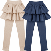 Girls School Uniform Pants Leggings with Skirts Stretch Warm Jegging 4-12 Years - Image 2