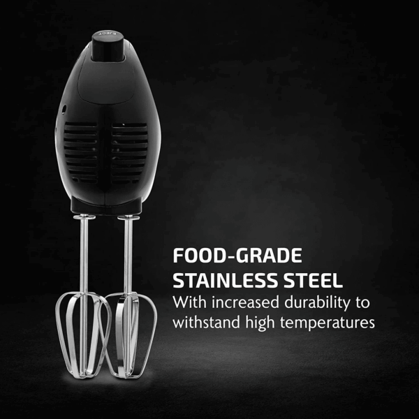 5-Speed Electric Hand Mixer with Stainless Steel Mixing Whisk, Snap-On Storage Case, Portable & Lightweight 150W Motor, Compact Handheld Mixer for Baking, Blending or Cooking, Black HM151B - Image 2