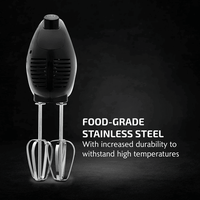 5-Speed Electric Hand Mixer with Stainless Steel Mixing Whisk, Snap-On Storage Case, Portable & Lightweight 150W Motor, Compact Handheld Mixer for Baking, Blending or Cooking, Black HM151B - Image 2