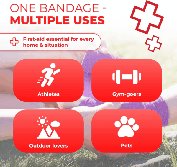 Self Adherent Cohesive Bandages 3" X 5 Yards - 6 Count, Rainbow Colors - Image 6