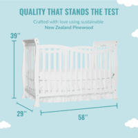 Violet 7-In-1 Convertible Life Style Crib in White, Greenguard Gold Certified, 4 Mattress Height Settings, Made of Sustainable New Zealand Pinewood - Image 3