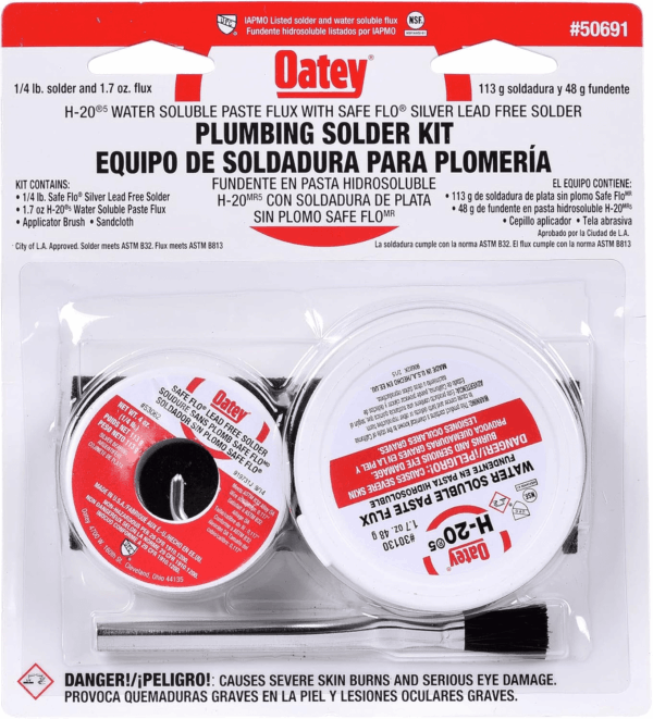 Oatay Plumbing Solder Kit, 1/4 Lb Solder and 1.7 Oz Flux