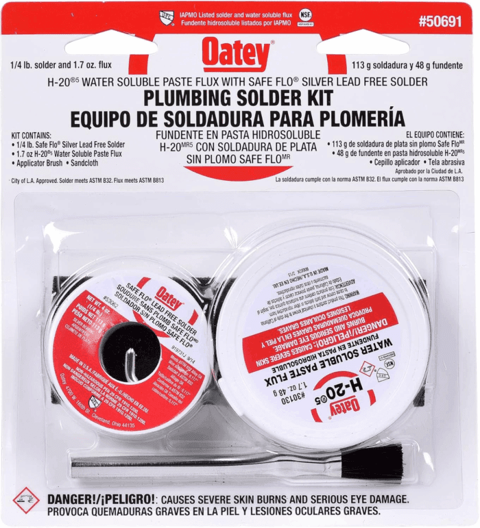 Oatay Plumbing Solder Kit, 1/4 Lb Solder and 1.7 Oz Flux
