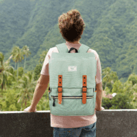 Vintage Laptop Backpack for Women Men,15.6 Inch Bookbag Casual Daypack with USB Charging Port for College Work, Green Backpacks - Image 6