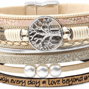 Inspirational Tree of Life Leather Bracelets for Women,Birthday Mothers Day Jewelry Gifts for Teen Girls