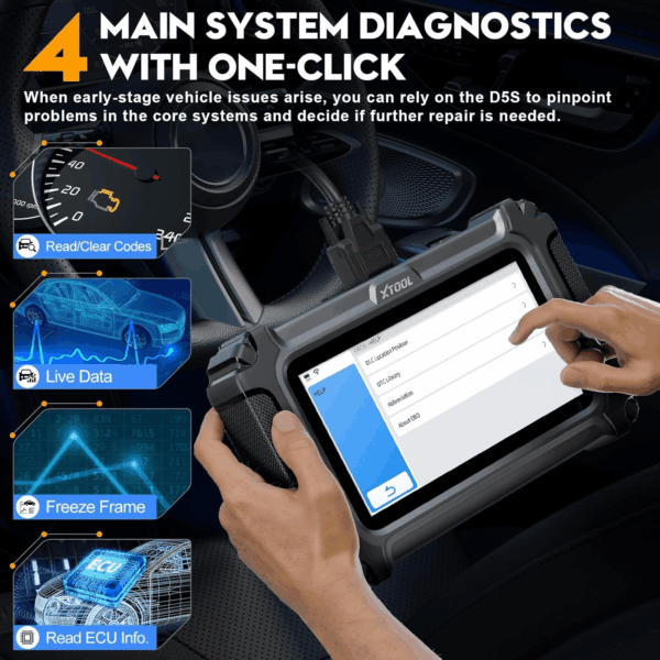 D5S OBD2 Scanner - 2025 Code Reader for Cars & Trucks with 15 Reset Functions, Crank Sensor Relearn, FCA Autoauth, CAN FD for GM, Engine ABS SRS Transmission Car Diagnostic Tool - Image 2