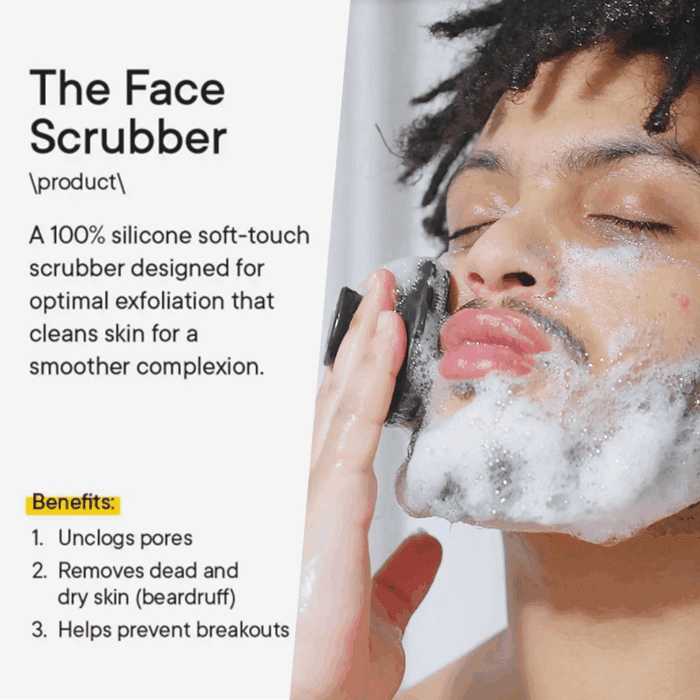 Face Scrubber, Silicone Face Scrubber for Men, Facial Cleansing Brush Silicone Face Wash Brush Manual Waterproof Cleansing Skin Care Face Brushes for Exfoliating - Image 2
