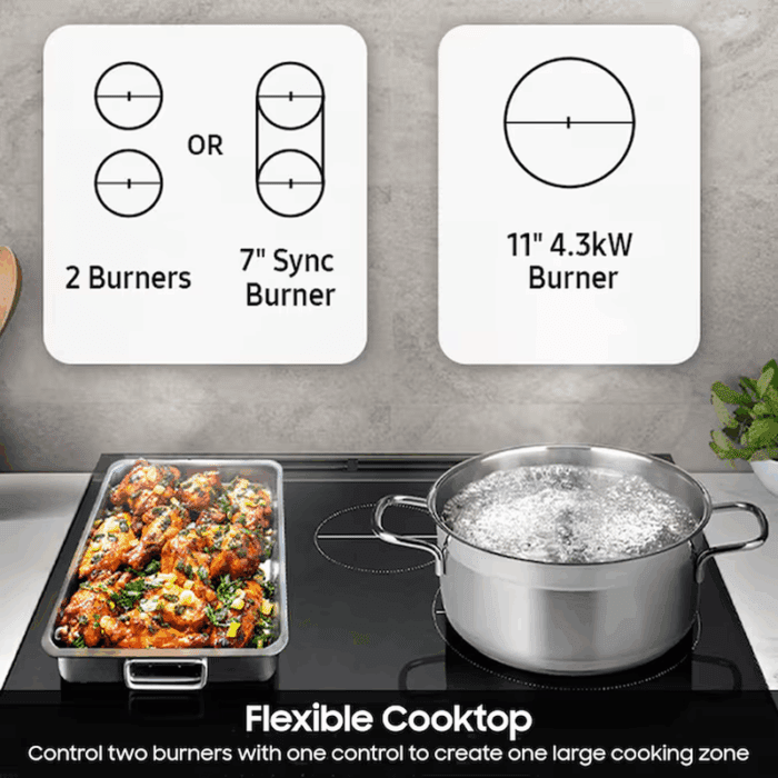 30-In Glass Top 5 Burners 6.3-Cu Ft Freestanding Electric Range ( Stainless Steel ) - Image 4
