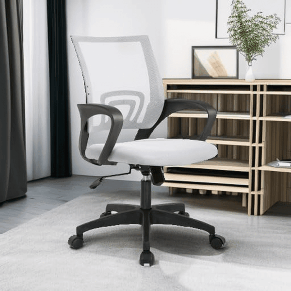 Home Office Chair Ergonomic Desk Chair Mesh Computer Chair with Lumbar Support Armrest Executive Rolling Swivel Adjustable Mid Back Task Chair for Women Adults (White) - Image 2