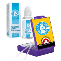Swabs Bundle with Keloid Bump Removal Drops - Saline Solution for Piercings - Ear Piercing Cleaner