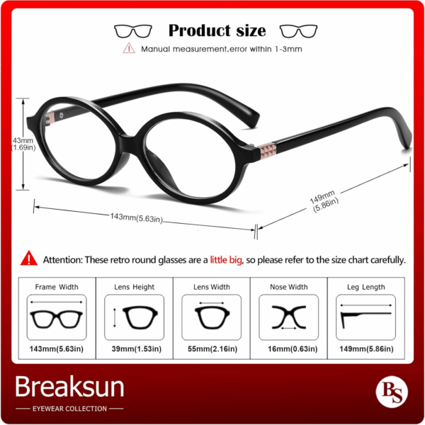 Fashion Oval Glasses for Women Men Retro round Tortoise Frame Blue Light Glasses Nerd Eyeglasses - Image 7