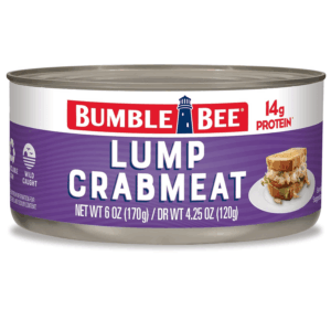 Lump Crab Meat, 6 Oz Can - 14G Protein & 1G Carb per Serving - Wild Caught, Small Chunks, Drain before Use - Packaging May Vary