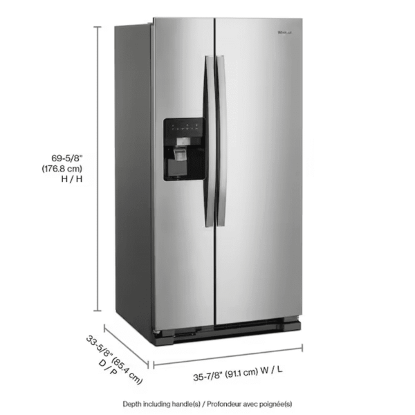 24.6-Cu Ft Side-By-Side Refrigerator with Ice Maker ,Water and Ice Dispenser ( Fingerprint Resistant Stainless Steel ) - Image 3