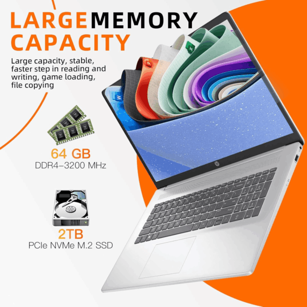 2025 17 Inch Laptop Business, 17.3" IPS FHD Display, AMD Ryzen 5 (Beats I7-1165G7), Ms Office 2024, Win 11 Pro, AI Copilot, W/Accessory, Numeric Keypad, Wifi 6 (64GB RAM +2TB SSD) - Image 5