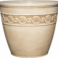 Corinthian Resin Flower Pot Planter, Desert Tan, 8"