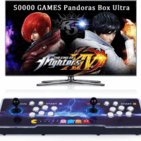 50000 in 1 Pandoras Box Ultra Arcade Game Console , Retro Game Machine for PC & Projector & 4K TV, 3D Games, Search/Save/Load/Pause Games, 1280X720,256G TF, USB-C Charging,Built-In Speaker