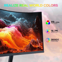 24 Inch Curved Monitor, Full HD 1080P Curved Computer Monitor, 1500R Screen, HDMI VGA, Tilt Adjustment, LCD Display, Eye Care, Black 24N5CA - Image 3