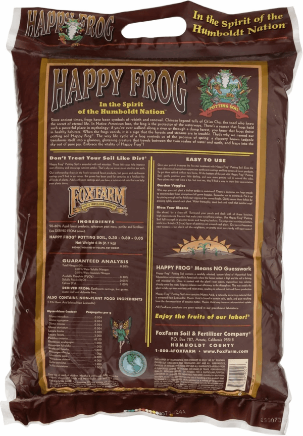 Happy Frog Potting Soil, 12Qt (Pack of 4) - for Indoor/Outdoor Container Plants, Improves Root Efficiency, Ph Adjusted for Optimal Nutrient Uptake - Contains Microbes and Humic Acids - Image 2